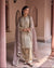 Nurah Tissue Embroidered Crystal Grey A-Line Kurta Set