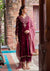 Nayab Plum Embroidered Silk Velvet Handcrafted Kurta Set
