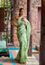 Amber Luxe Organza Floral Printed Light Green Saree