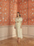 Ruvina Ivory Mirror Work Mul Chanderi Handcrafted Kaftan