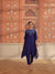 Maheen Purple Mirror Work Mul Chanderi Handcrafted Kaftan Set