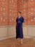 Ruvina Purple Mirror Work Mul Chanderi  Handcrafted Kaftan