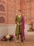 Nira Olive Green Mirror Work Silk Chanderi Handcrafted Kurta Set