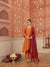 Nira Orange Mirror Work Silk  Chanderi Handcrafted Kurta Set