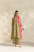 Ranya Green & Pink Handcrafted Floral Printed Cotton Dobby A-line Long Kurta Set