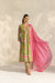 Riva Green & Pink Handcrafted Floral Printed Cotton Dobby Angrakha Set