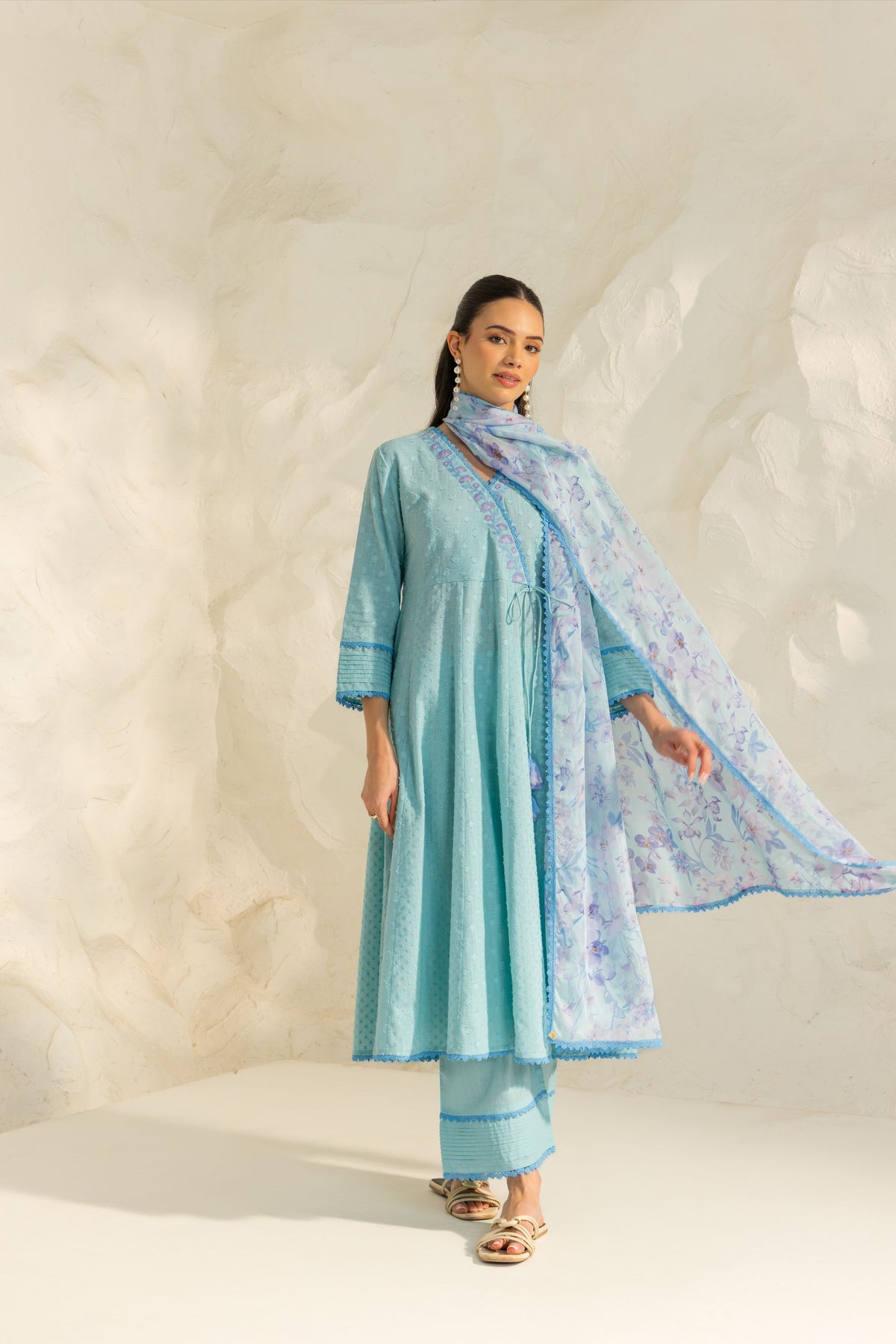 Buy Elara Blue Angrakha Set | Dohr India