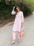 SAYA PINK EMBROIDERED YARN DYED HANDCRAFTED KURTA SET