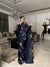 AAYAT DEEP BLUE FLORAL FOIL PRINTED HANDCRAFTED ORGANZA SAREE