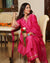 RANI PINK SILK CHANDERI HANDCRAFTED KURTA SET