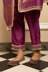 ZAHRA PURPLE SILK CHANDERI KURTA SET