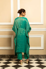 SUMIRA GREEN TISSUE CHANDERI KAFTAN SET