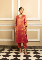 SUHANI PLUM TISSUE KURTA SET