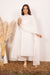 KYRA WHITE SILK CHANDERI HANDCRAFTED KURTA SET