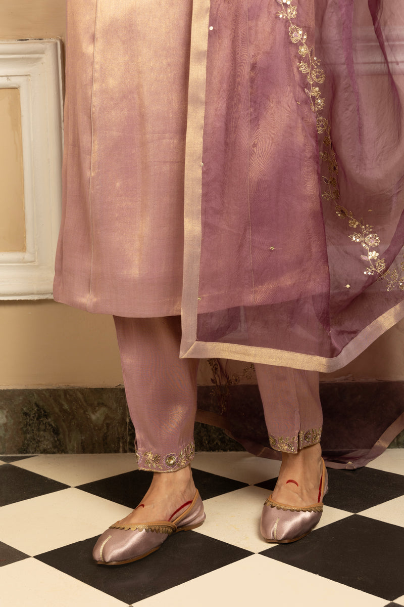 SUHANI PURPLE TISSUE KURTA SET