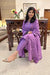 FIZA PURPLE SILK CHANDERI HANDCRAFTED A-LINE SHORT KURTA SET