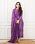 SAIRA PURPLE SILK CHANDERI HANDCRAFTED KURTA SET
